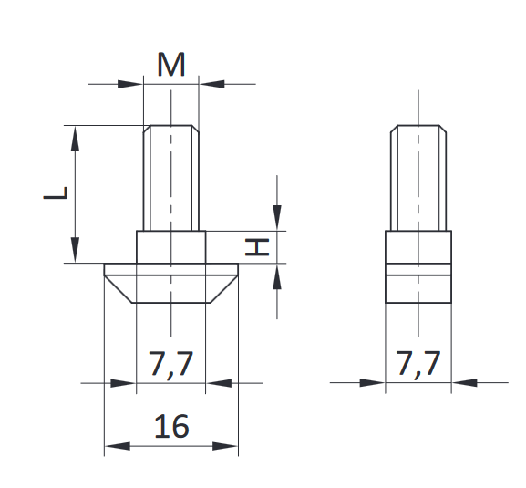 Śruba młoteczkowa ESD M6x16 i nakrętka kołnierzowa ESD M6 [8]